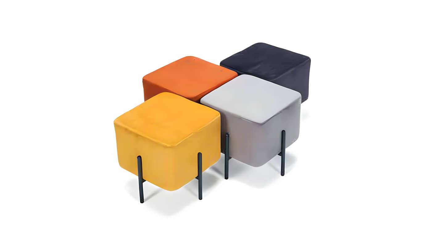 Corner square pouf